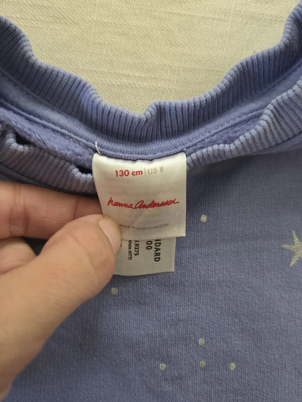 Hanna Andersson Lavender Star Crewneck Sweatshirt Kids 8